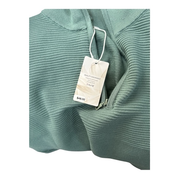 Deep Self - NWT - Mint Green Quarter-Zip Sweater Size Small - Picture 2 of 3